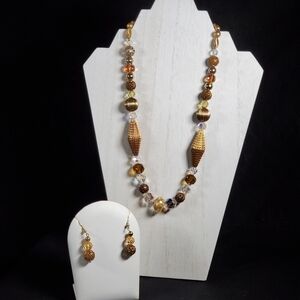 Vintage Beaded Necklace and Earrings